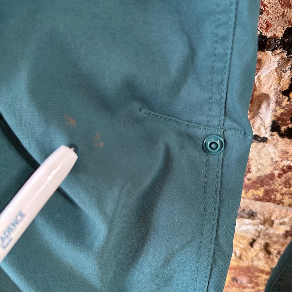 Prana Pants Womens 2 Green Stretch Mid Rise Hiking Camping Trail - Picture 9 of 16
